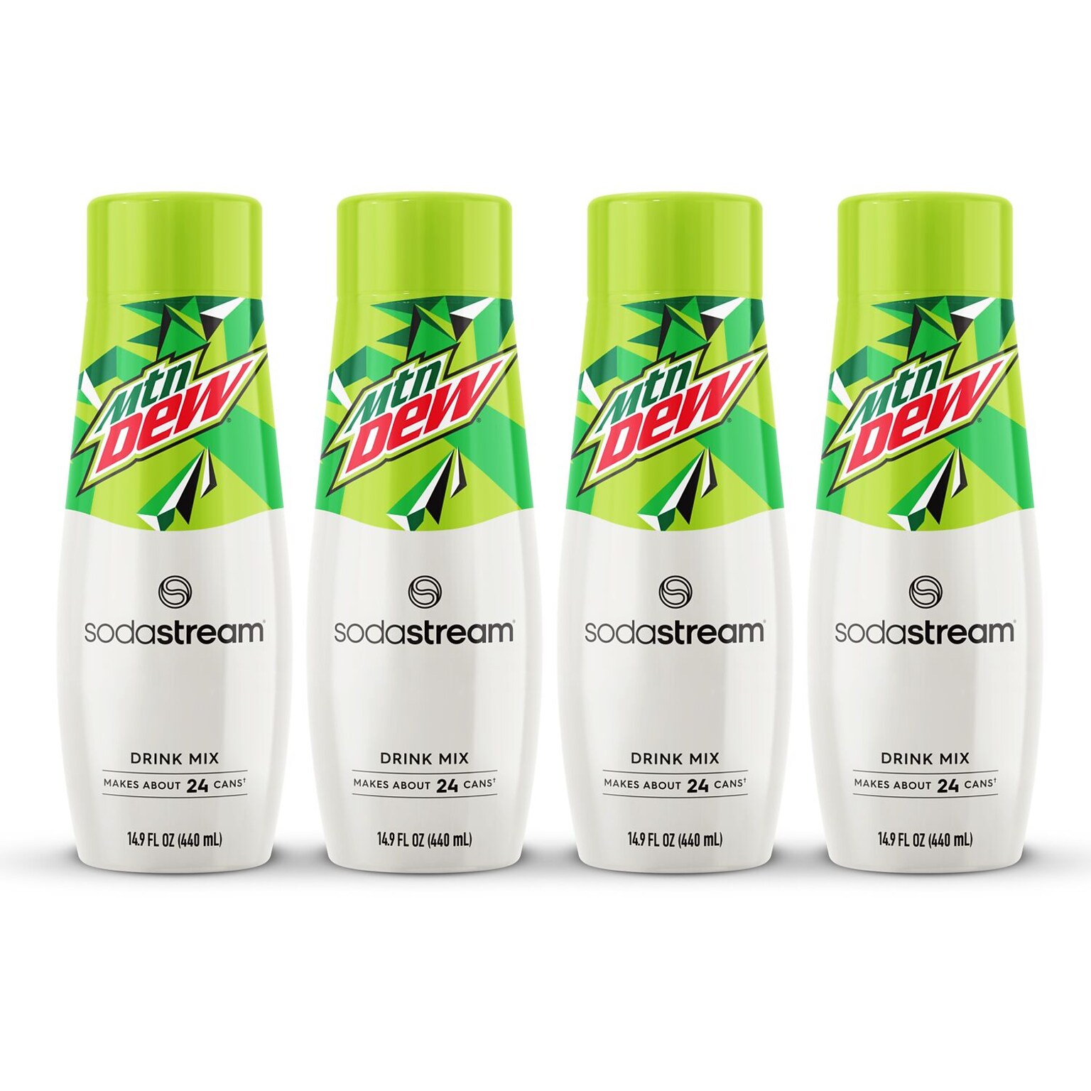 SodaStream Mountain Dew Liquid Drink Mix, 14.9 oz., 4 Bottles/Pack (1103164010)