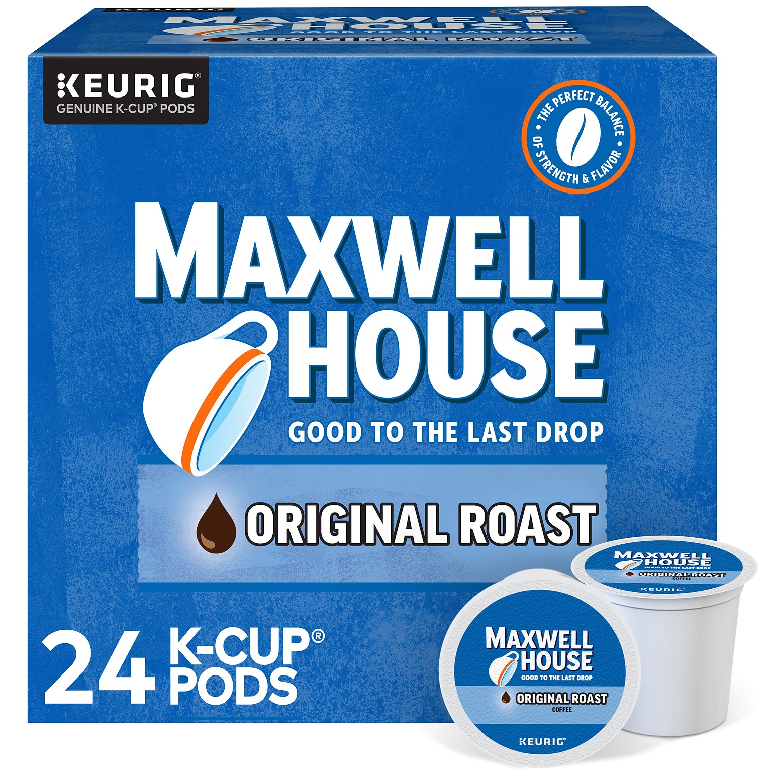 Maxwell House Original Roast Coffee Keurig® K-Cup® Pods, Medium Roast, 24/Box (5469)