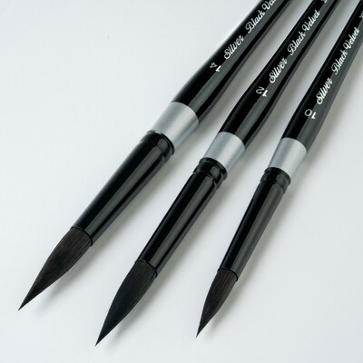 Silver Brush Black Velvet Large Round Brushes, 3/Pack (SLVBV3056)