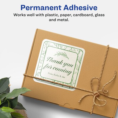 Avery Pearlized Ivory Square Multipurpose Labels, 2.75" x 2.75", Ivory, 600/Box (94109)