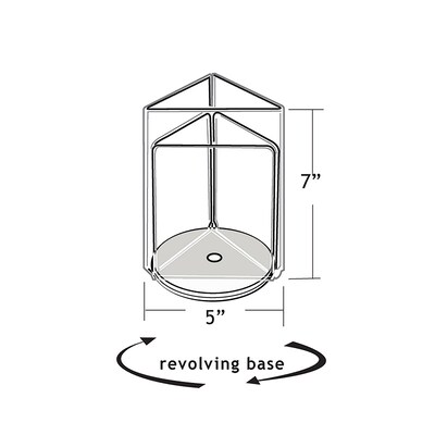 Azar Displays 5 x 7 Three-Sided Revolving Sign and Menu Holder, Top Loading, White Acrylic (193722-WHT)