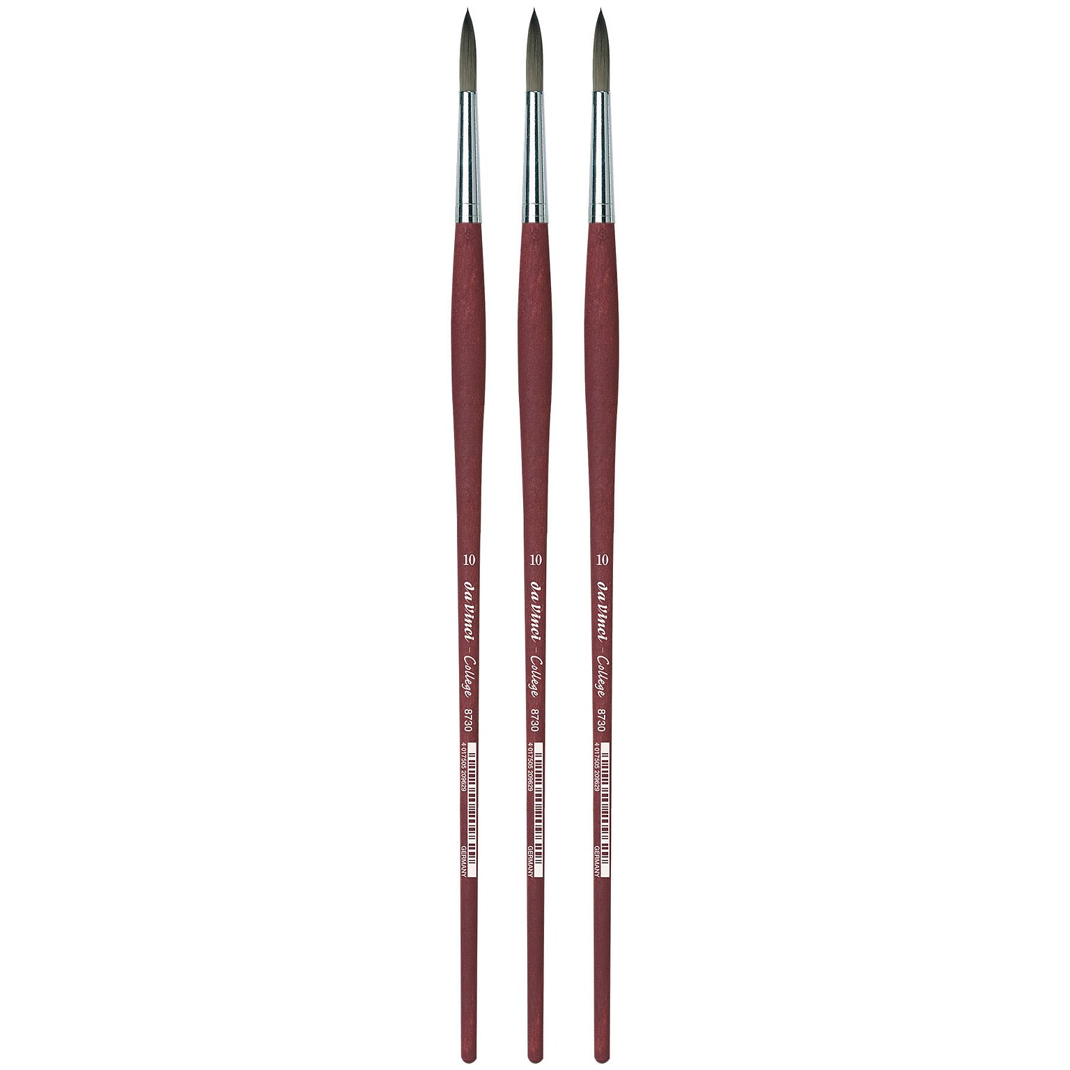da Vinci COLLEGE Oil and Acrylic Synthetic Student Round Brush, 3 Brushes/Pack (DVXVA873010-3)