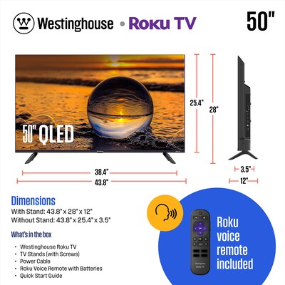 Westinghouse 50" Edgeless QLED 4K Ultra HD Roku TV (WR50QX400)