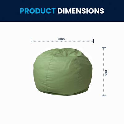 Flash Furniture Cotton Twill Bean Bag Chair, Green (DGBEANSMSLDGN)