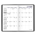2024-2025 AT-A-GLANCE DayMinder 3.5 x 6 Academic Monthly Planner, Faux Leather Cover, Black (AY53-