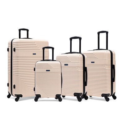 InUSA Resilience 4-Piece Hardside Spinner Luggage Set, TSA Checkpoint Friendly, Sand (IURESSMLXL-SAN)