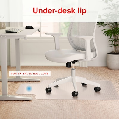 Quill Brand® Carpet BerberMat Chair Mat, 45" x 53'', Crystal Clear (20232-CC)