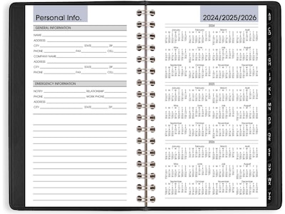 2025 AT-A-GLANCE DayMinder 3.5" x 6" Weekly Appointment Book Planner, Faux Leather Cover, Black (G250-00-25)