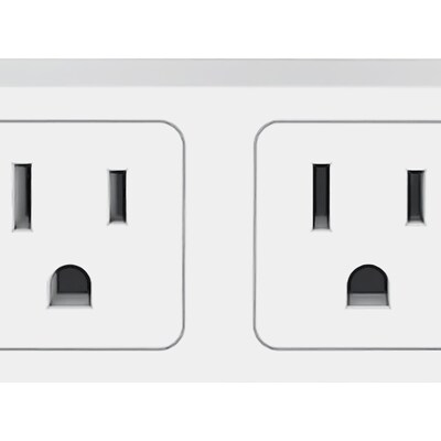 FISHER Tech Essentials 2-AC Outlet and 2-USB Port Slim Surge Protector Wall Tap, 3,000 Joules, White (FWC476W)