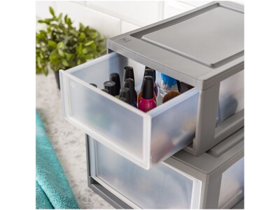 Iris Mini Storage Drawer, Gray/Translucent White, 5/Pack (500160)