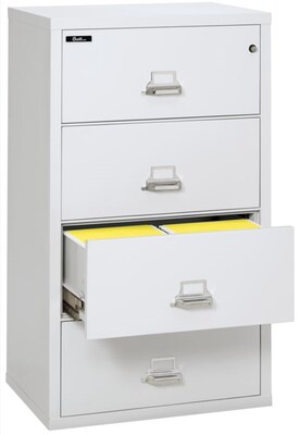 Quill Brand® 31 4-Drawer Fire Resistant Lateral File Cabinet with Lock, Letter/Legal, Artic White (