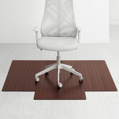 Anji Mountain Standard Bamboo Carpet & Hard Floor Chair Mat with Lip, 55 x 57, Dark Cherry (AMB24009)