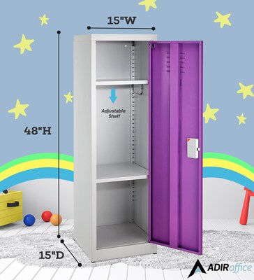 AdirOffice 48"H Single Tier Purple Storage Locker (ADI629-01-PUR-DL)