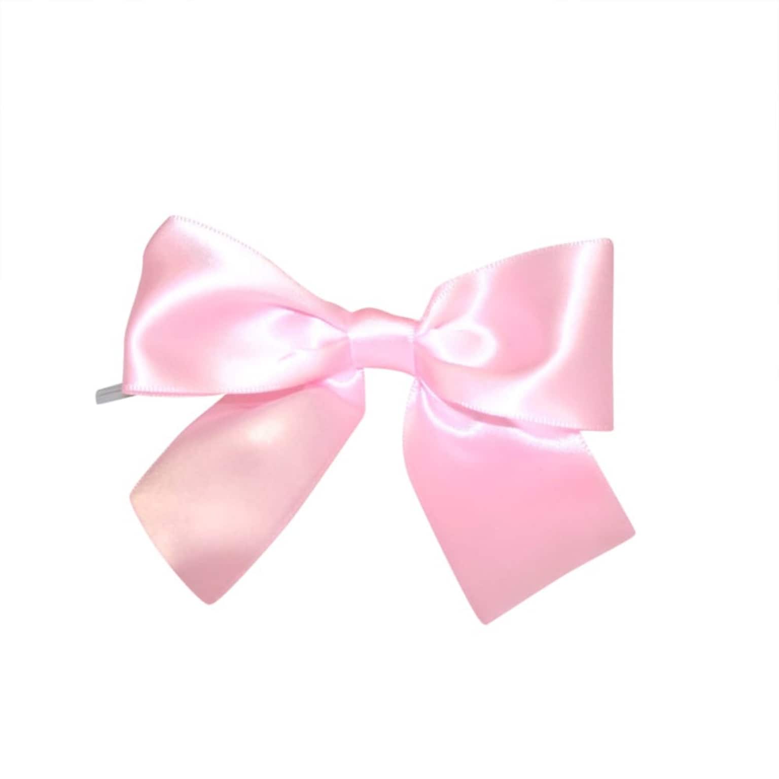 JAM Paper Satin Bows, Light Pink, 50/Pack (52640349230)