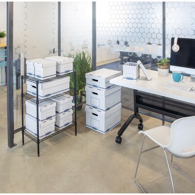 Bankers Box Organizer Medium-Duty Storage Boxes with Lift-Off Lid,12/Carton (4662401)