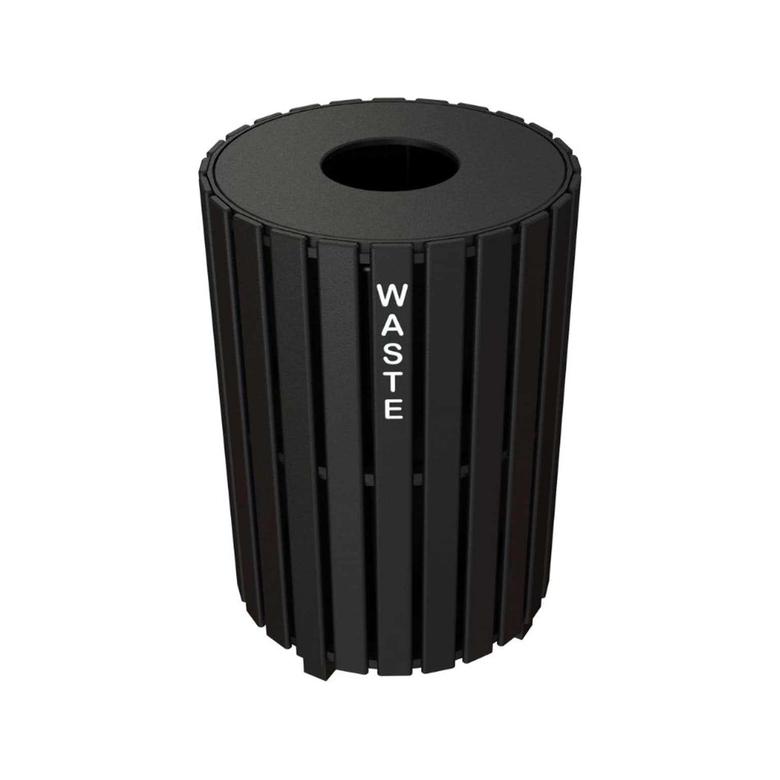 CleanRiver Carousel Outdoor Trash Can, 35-Gallon, Black (RS35-BK-W)