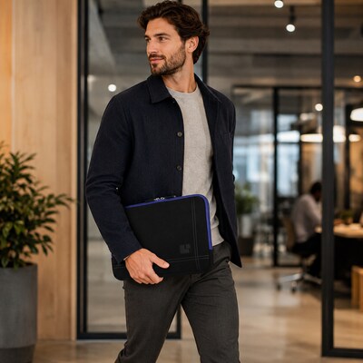 SumacLife 13" Laptop Sleeve, Black/Blue (NBKLEA671)