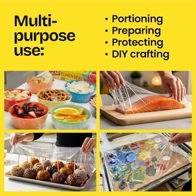 Glad Cling'N Seal Plastic Food Wrap, 200 Sq. Ft. Roll (00020)