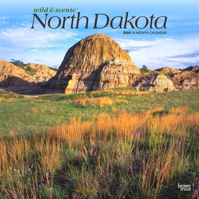 2024 BrownTrout North Dakota Wild & Scenic 12 x 24 Monthly Wall Calendar (9781975464325)