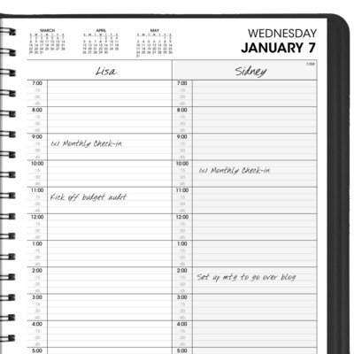 2026 AT-A-GLANCE 8.5" x 11" Daily Appointment Book, Faux Leather Cover, Black (70-222-05-26)