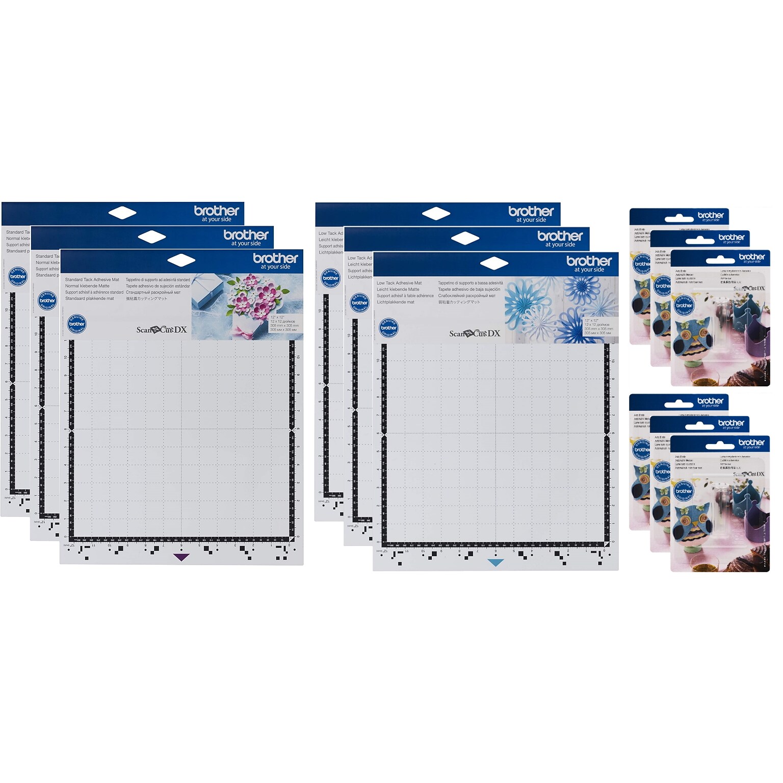 Brother ScanNCut DX Adhesive Cutting Mats and Replacement Blades Bundle (MATBLD-STP)
