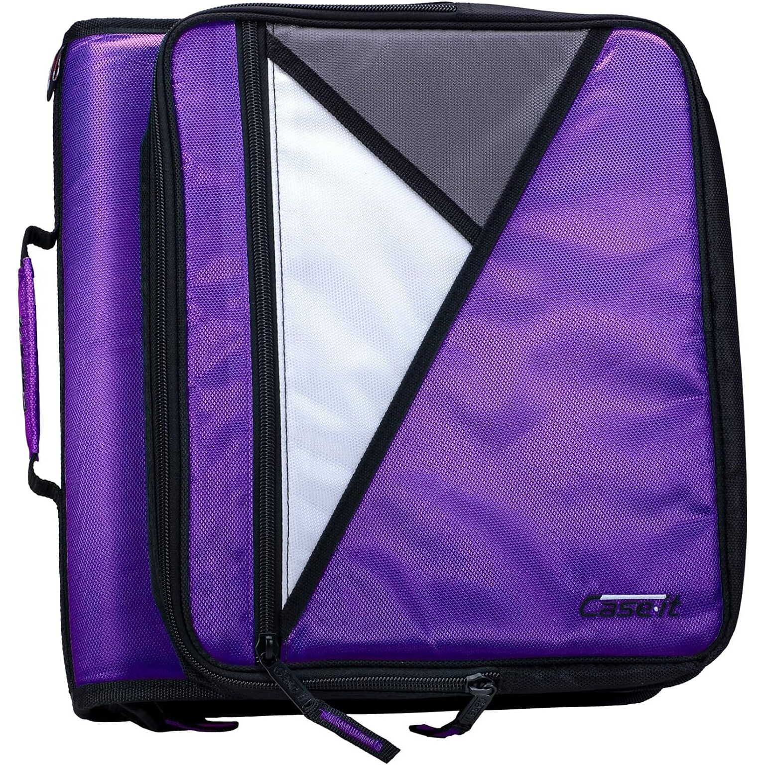 Case It 2 3-Ring Zipper Binders, Purple (LT-007 PUR)