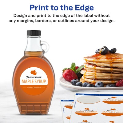 Avery Laser/Inkjet Round Multipurpose Labels, 2" Dia, Matte White, 600 Labels/Box (94501)