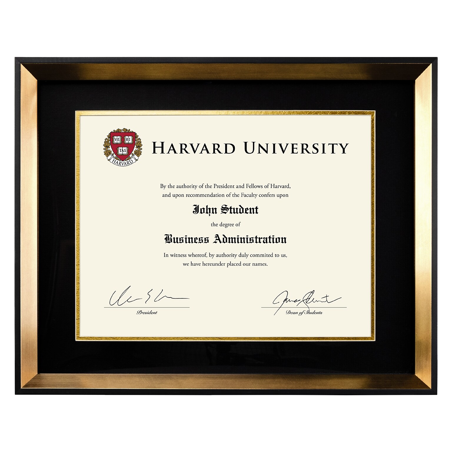Excello Global Products 11 x 14 Resin Photo/Document Frame, Black/Gold (EGP-HD-0332)