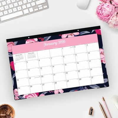 2026 Blue Sky Mimi Pink 17" x 11" Monthly Desk Calendar (148626-26)
