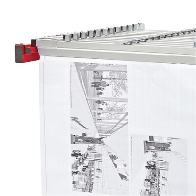 AdirOffice Blueprint Metal Mobile File Cart with Lockable Wheels, Red (615-RED)