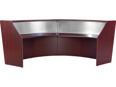 Regency Marque 124.5"W Curved Reception Desk Workstation, Mahogany (77312MH)