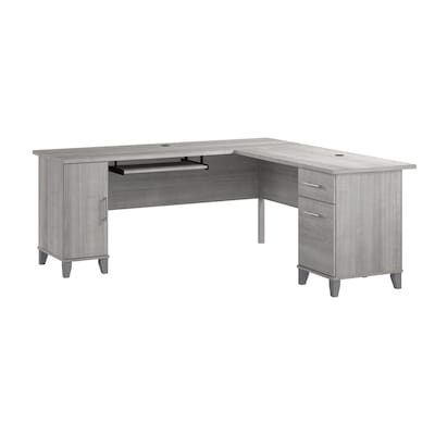 Bush Home Somerset 72W L Shaped Office Desk with Storage, Platinum Gray (WC81210K)