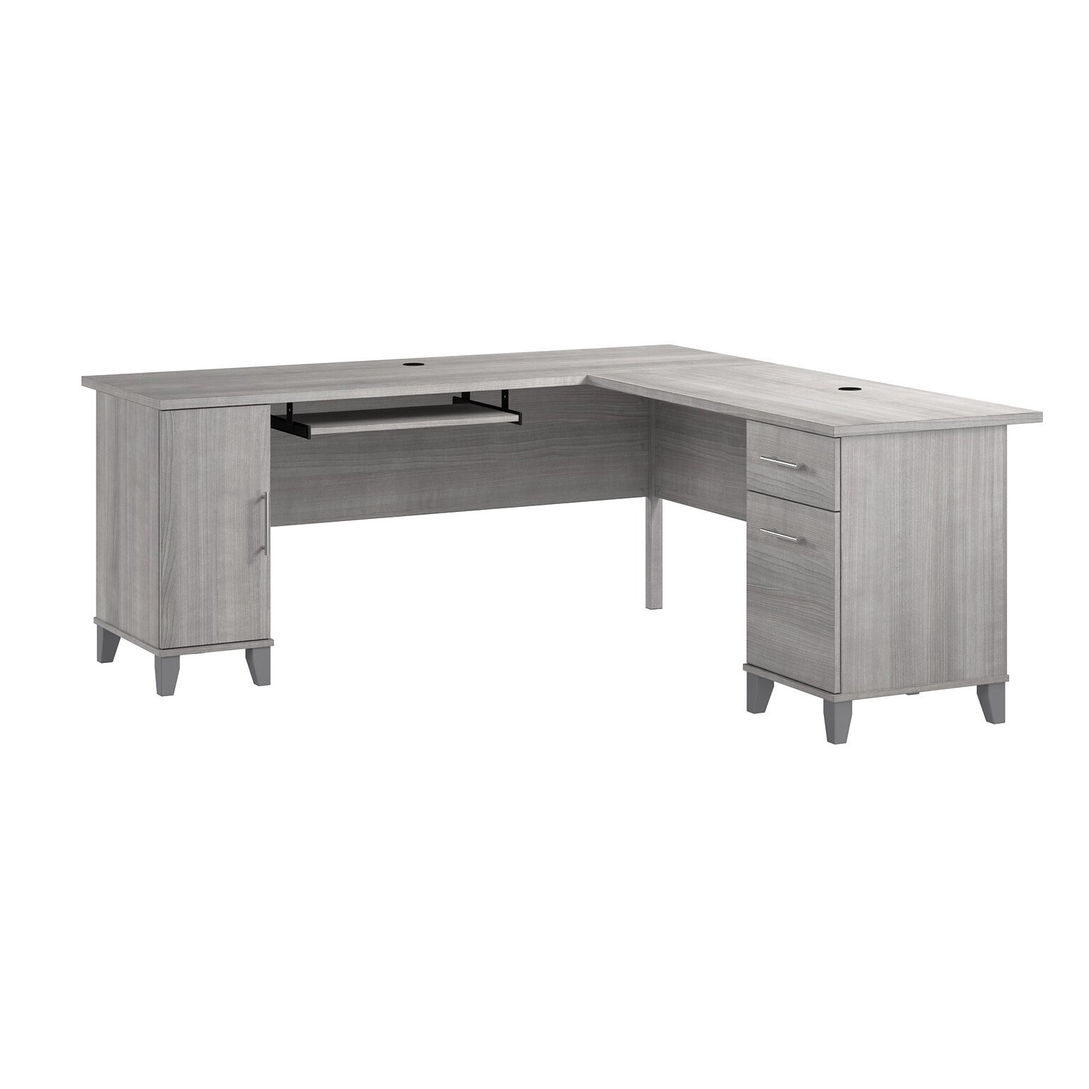 Bush Home Somerset 72W L Shaped Office Desk with Storage, Platinum Gray (WC81210K)