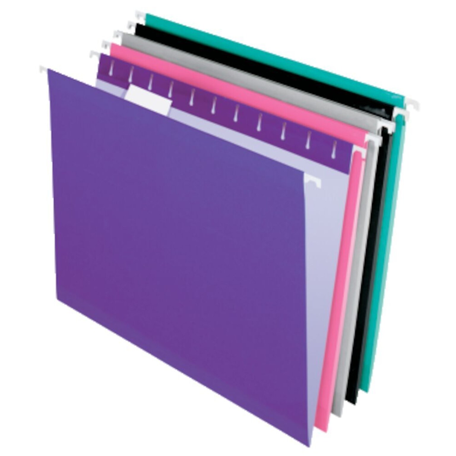 Pendaflex Reinforced Hanging File Folders, 1/5 Tab, Letter Size, Assorted Jeweltone Colors, 25/Box (PFX 4152 1/5 ASST2)