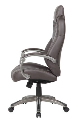 Boss Ergonomic LeatherPlus Swivel Executive Chair, Brown (B8871P-BB)