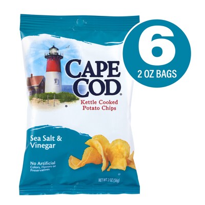 Cape Cod Gluten Free Sea Salt & Vinegar Potato Chips, 2 oz., 6/Pack (220-02565)