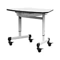 Luxor 29W Height-Adjustable Trapezoid Student Desk with Drawer, White/Black (MBS-DESK)