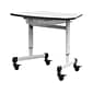 Luxor 29"W Height-Adjustable Trapezoid Student Desk with Drawer, White/Black (MBS-DESK)