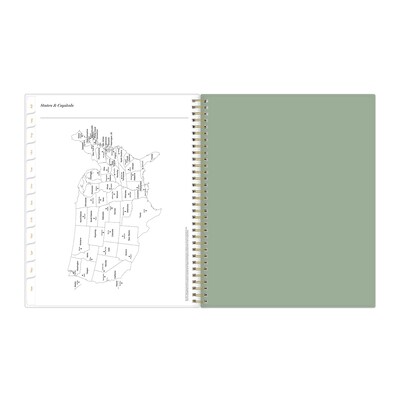 2025-2026 Blue Sky Sincerely Jules Kyla Green 8.5" x 11" Academic Year Weekly & Monthly Planner, Plastic Cover, Multicolored