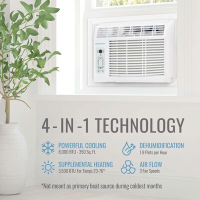 Keystone 115-Volt 8,000 BTU Window Air Conditioner with Remote, White (KSTHW08B)
