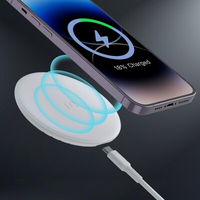 MyBat Pro Wireless Fast Charging Pad 15W, Universal Compatibility, White (CGW311001)