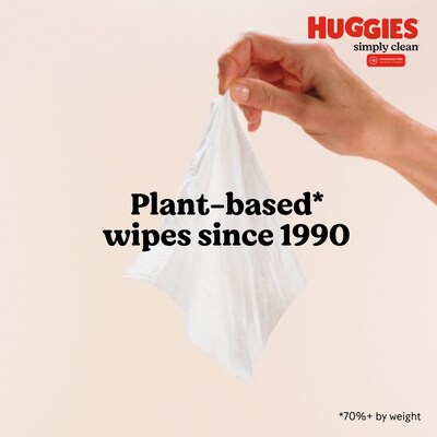 Huggies Simply Clean Unscented Baby Wipes, 64 Wipes/Pack, 11 Packs/Carton (53611)