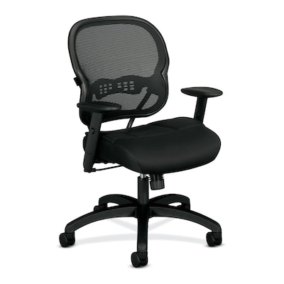 HON Wave Mesh Mid-Back Chair, Synchro-Tilt, Adjustable Arms, Black Sandwich Mesh (BSXVL712MM10)