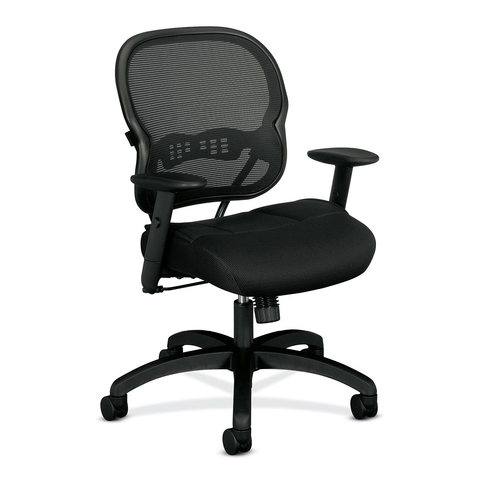 HON Wave Mesh Mid-Back Chair, Synchro-Tilt, Adjustable Arms, Black Sandwich Mesh (BSXVL712MM10)