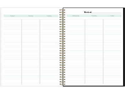 Blue Sky Dark Gray Gale 8.5" x 11" Academic Weekly & Monthly Lesson Planner (136608)