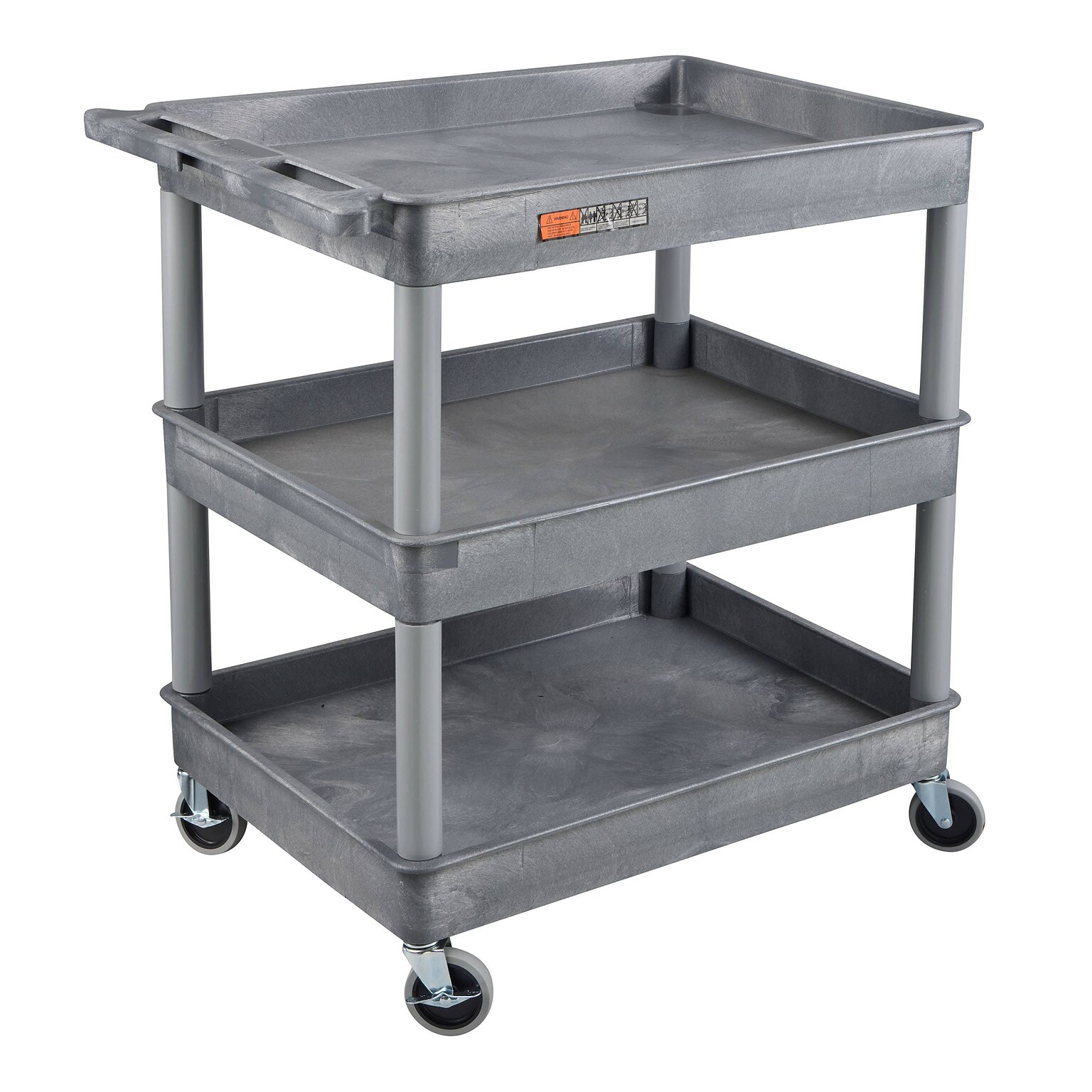 Luxor ENDURA XL 3-Shelf Utility Cart, Gray (TC111-G)