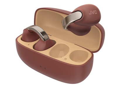 JVC Nearphones Wireless Open-Ear Earbuds, Bluetooth, Maroon (HANP1TT)
