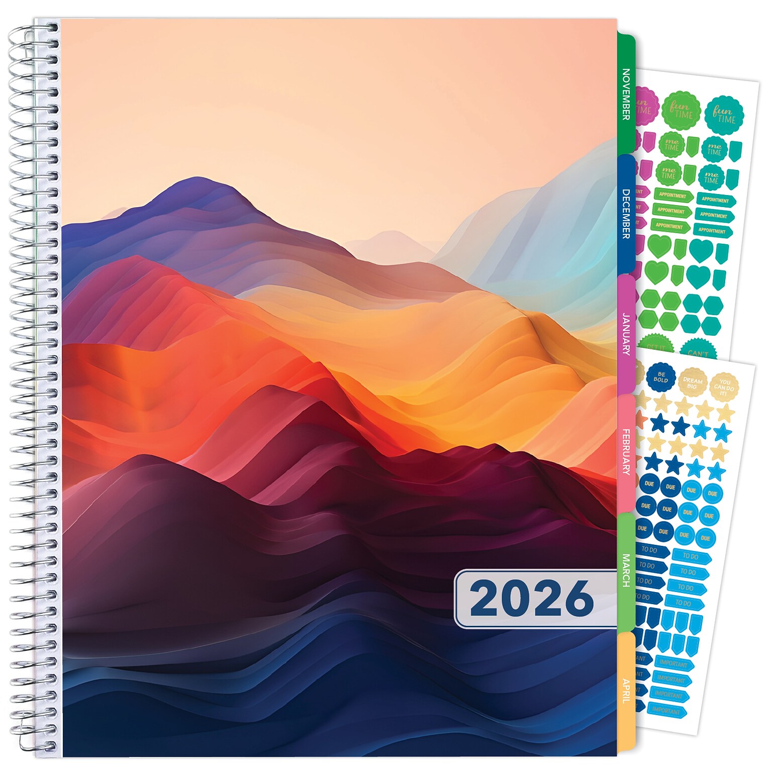 2026 Global Printed Products Mountain Majesty 8.5 x 11 Weekly & Monthly Planner, Paperboard Cover (NRY26-LAMF-74)