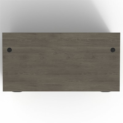 Lorell Prominence 2.0 72" W Double-Pedestal Desk, Gray Elm Surface (LLRPD3672DPGE)