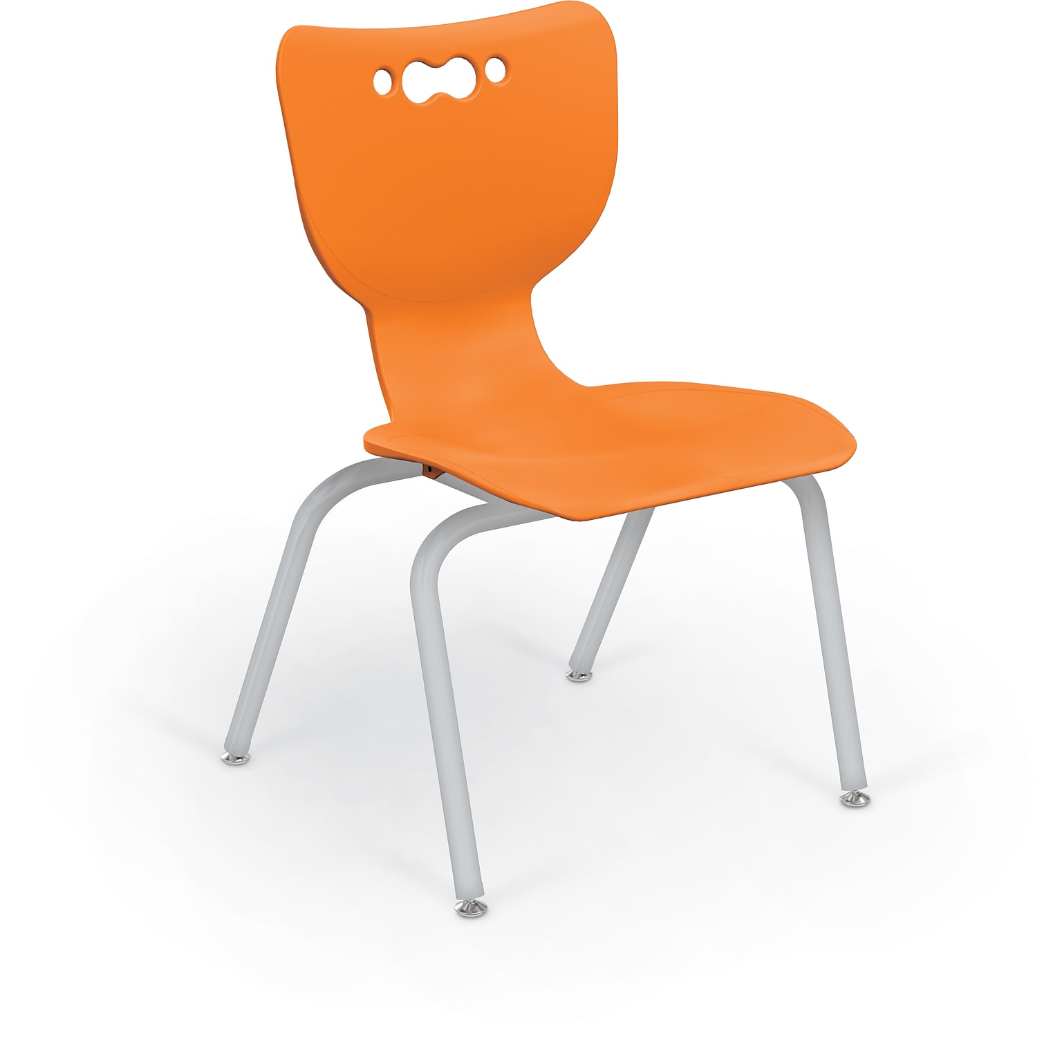 MooreCo 14 Hierarchy Student Chair with 4 Legs, Orange/Platinum Base (703673561907)
